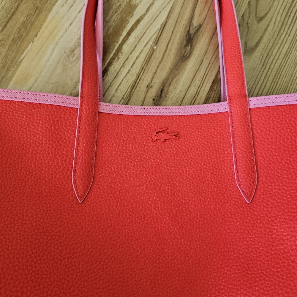 Lacoste Women's Anna Reversible Tote Bag Pink Red